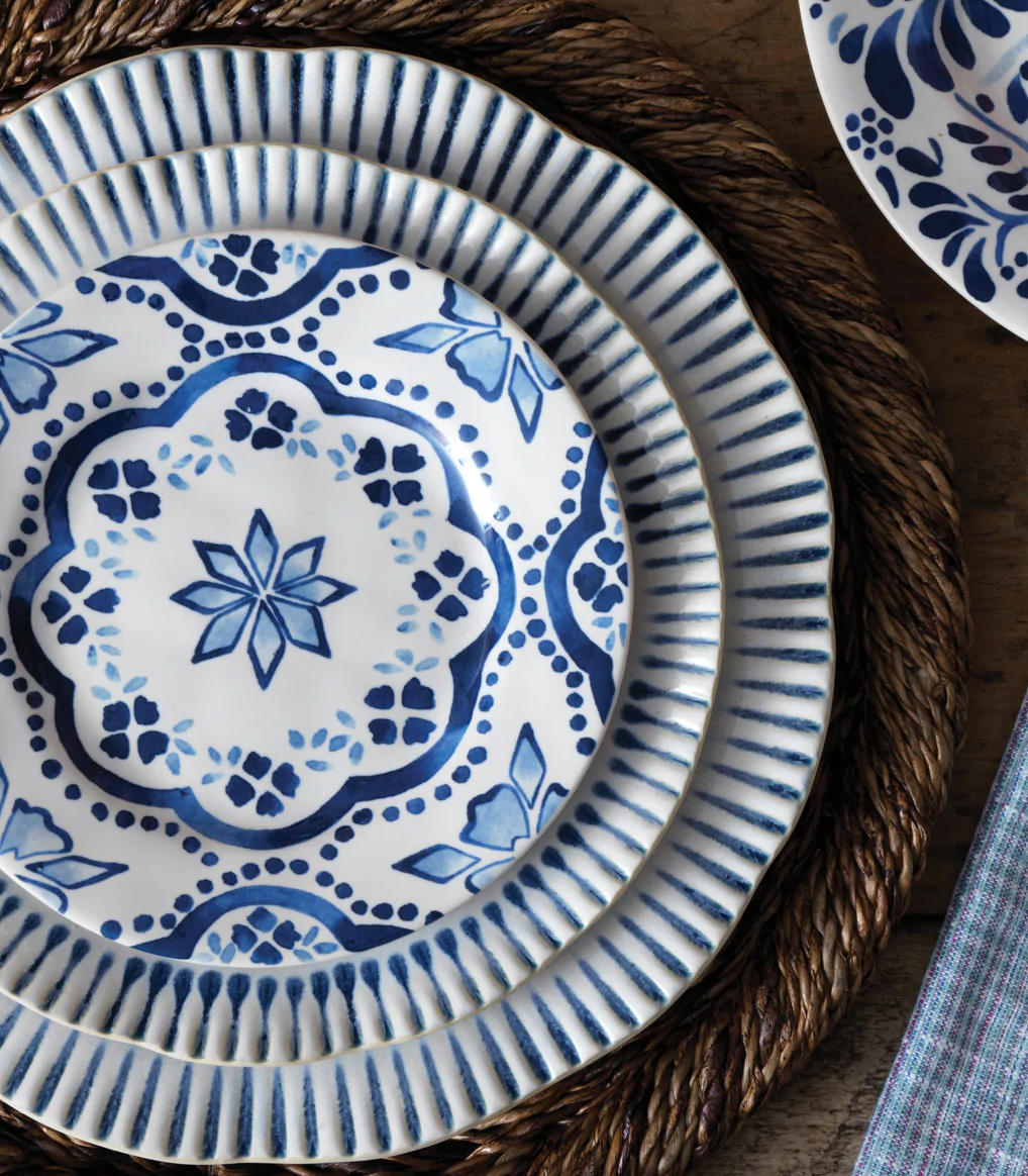 Sitio Stripe Indigo Dinner Plate KW01/046