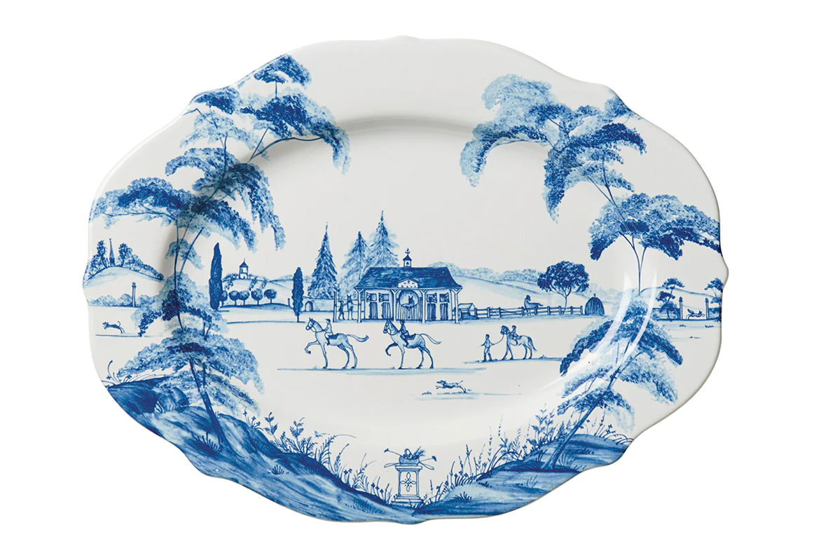 Country Estate Delft Blue Serving Platter 18.5 CE73